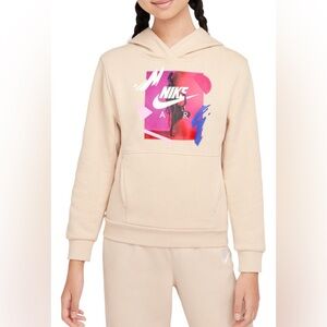 Nike Air Beige and Pink Graphic Hoodie